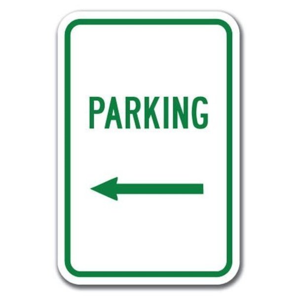 Signmission Parking with Left Arrow Sign 12inx18in Heavy Gauge Aluminum Signs, A-1218 Parking Lot Signs - Left A-1218 Parking Lot Signs - Left